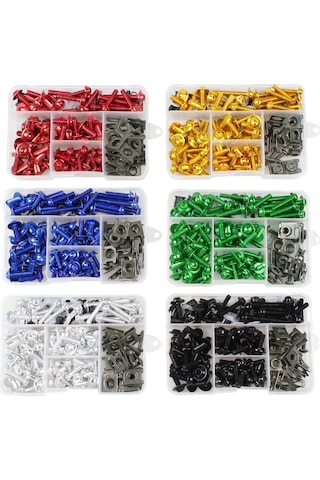 177 Adet / Kutu Motosiklet Modifikasyon Aksesuarları Ön Cam Kapağı Seti Vidası Kırmızı Kırmızı