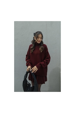 Cloudy Kids Kadın Pileli Mini Etek Balıkçı Yaka Kazak Alt Üst Premium Triko Takım Bordo - 663656990 Bordo Cloudy Kids Kadın Pileli Mini Etek Balıkçı Yaka Kazak Alt Üst Premium Triko Takım Bordo - 663656990 Bordo
