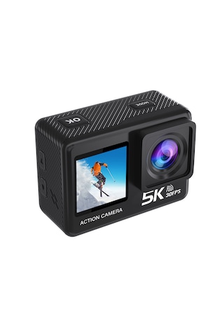 İdragon At-s81tr 5k Aksiyon Kamera 4k 60fps Wifi Çift Ekran 48mp Eıs Stabilizasyon Su Geçirmez Spor Kamera Siyah