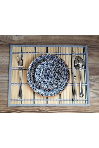 Amerikan Servis Hasır Dikdörtgen Mavi Renk 30x40 Cm Mavi