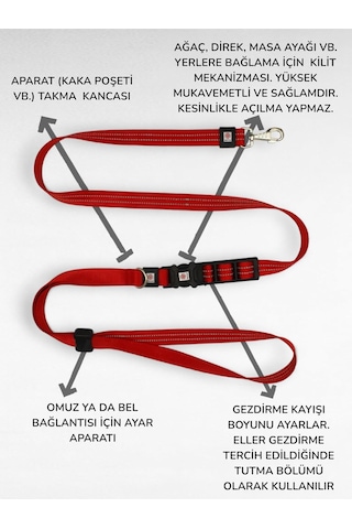 Caramelos Hands-free Eller Serbest Gezdirme Kayışı- Köpek Gezdirme Kayışı - Eller Serbest- Köpek Gezdirme İpi K Genel