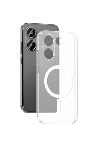 Xiaomi Poco X8 Pro Kamera Korumalı M-safe Şarj Özellikli Şeffaf Zore London Sert Pc Kapak