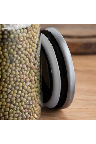 Porsima 4401 Bormio Metal Kapaklı 8li Cam Kavanoz Seti Vakum Kapaklı Saklama Düzenleme Kabı Seti 1400ml Şeffaf