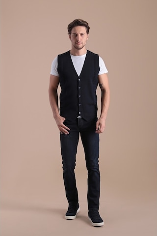 Ferraro Düğmeli Pamuk Triko Yelek - Lacivert-Lacivert