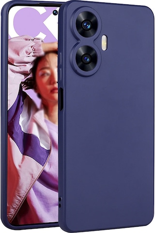 Ekılıf - Realme C55 Uyumlu Kılıf Mat Soft Premier Silikon Kapak - Mürdüm