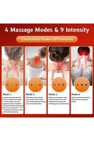 Tysm Teltree Isıtmalı Boyun Masaj Aleti - 9 Seviye Masaj & 3 Isı Modu Çok Renkli Çok Renkli