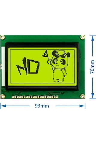 2.9 Inch 12864b V2.0 Yeşil Glcd Modül Spi 5v 128x64 Pixel Grafik Lcd Display Ekran