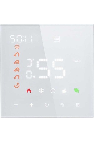 Fortunelane Beyaz Su Isıtma Akıllı Termostat - 3a Yük, Dokunmatik Ekran, Tuya App İle Programlanabilir, Sıcaklık Kontrol, Ses Ko