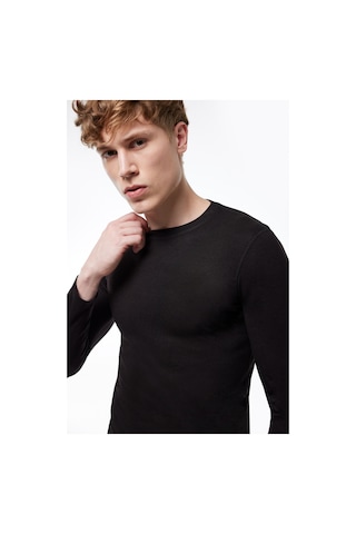 Malabadi Erkek Siyah Yuvarlak Yaka Uzun Kollu Viloft Termal Üst Içlik 609 Siyah