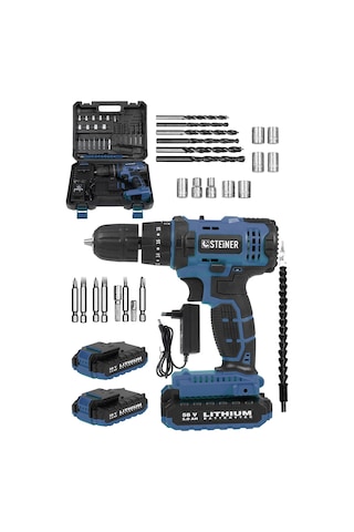 Steiner Sta 58 V 5 Ah Darbeli Çift Akülü Şarjlı Vidalama + 24 Parça Set