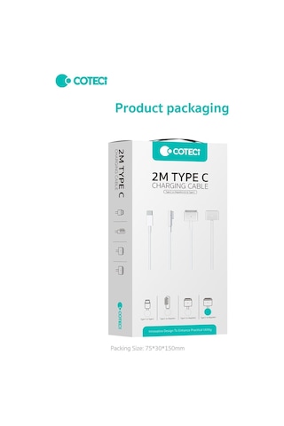 Özel Tasarım Coteci Apple MacBook Uyumlu Usb-c Hızlı Şarj Ve Data Kablosu Destek Bireysel Kullanım