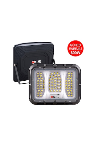 Dls 600w Güneş Enerjili Solar Led Projektör Harici Solar Panelli, 5 Metre Kablolu, Hareketli Konsollu 504-600-01