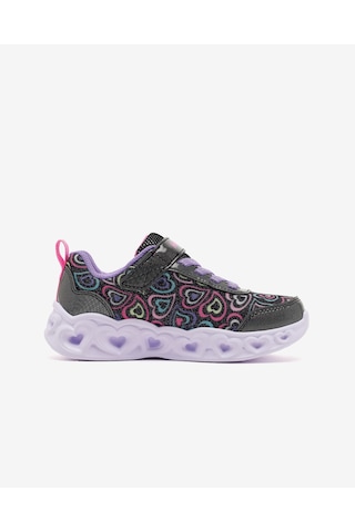 Skechers Heart Lıghts Büyük Kız Çocuk Siyah Işıklı Spor Ayakkabı 303257l Bkmt Siyah