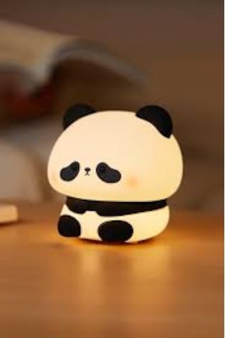 Panda Silikon Gece Lambası Usb Şarjlı Yumuşak Dokulu Rgb Led Çocuk Odası Gece Işığı Siyah Beyaz