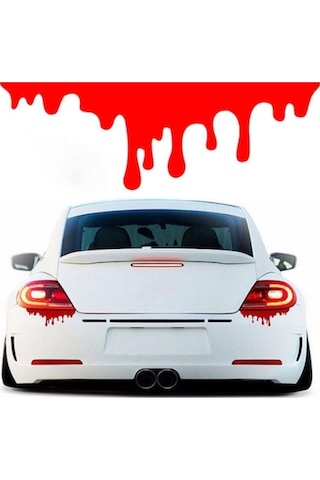Far Altı Kan Damlası Oto Özel Yeni Sticker Kırmızı