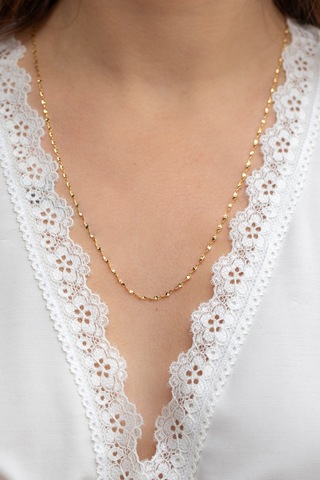 14 Ayar Altın Kıvrımlı Singapur Zincir Kolye 1.60 Mm