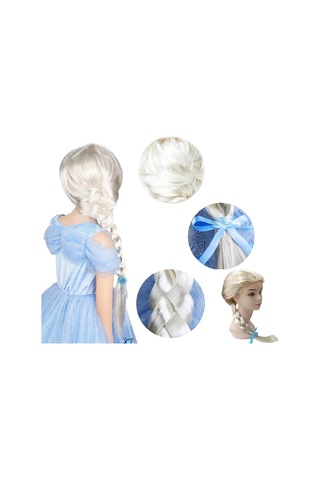 Platin Altın Dore Renk Karlar Ülkesi Elsa Frozen Peruğu Çocuk Boy "