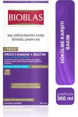 Bioblas Procyanidin Dökülen Saçlar Için Şampuanı 360 Ml X 2 Adet Tüm Saçlar