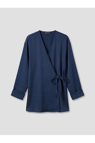 Lc Waikiki Lacivert Kruvaze Yaka Dokulu Modal Karışımlı Kadın Kimono