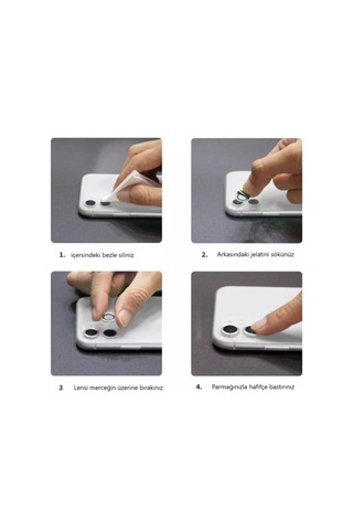 Apple Uyumlu iPhone 13 Mini Kamera Koruyucu Lens Mercek Metal Çerçeveli 2li Set Gold Altın
