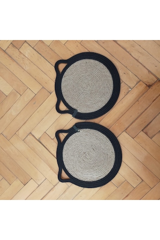 Hasır-siyah Kedi Evcil Hayvan Mama Paspası