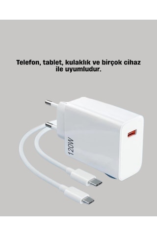 Buğz 120w Mi Turbo Akıllı Tanıma Çipli Hızlı Şarj Cihazı Taşınabilir Ve Dayanıklı