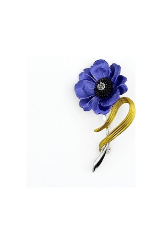 Solfera Mor Gelincik Çiçek Kır Çiçeği Metal Rozet Yaka İğnesi Broş Rz162