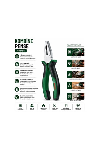 Bşkvirgo Pense 7 İnç 180 Mm Ergonomik Saplı Bsk2026 Standart