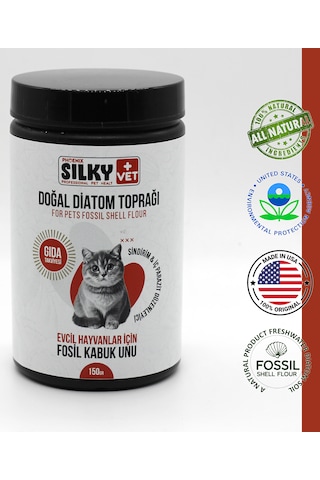 Silky Vet+ Kediler İçin Doğal Diatom Toprağı Gıda Takviyesi 150 G