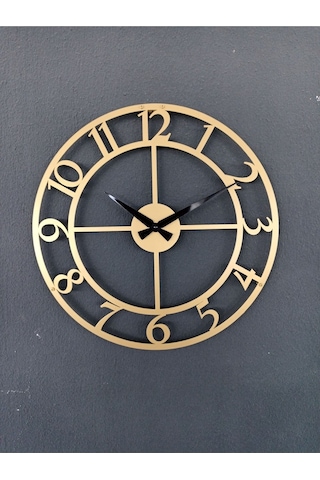 Rakamlı Metal Gold - Altın Duvar Saati 1,5 Mm Kalınlık 41x41 Cm Altın
