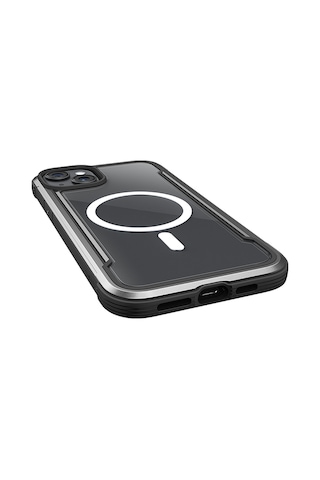 Apple Uyumlu iPhone 15 Kılıf Magsafe Şarj Özellikli Airbagli Raptic Shield Serisi Şeffaf Arka Yüzey Kapak Siyah