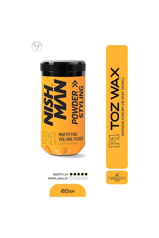 P1 Toz Saç Şekillendirici Wax Anında Hacim Ve Mat Görünüm Hafif Kontrol 20gr