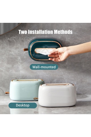 Xindoker Yeşil Renkli, İç Çelik Yaylı, Masaüstü/duvar Kurulumlu, Kolay Yıkama, Modern Stili Peçete Kutusu - Ev Ofis Kullanıma Uygun Açık Yeşil