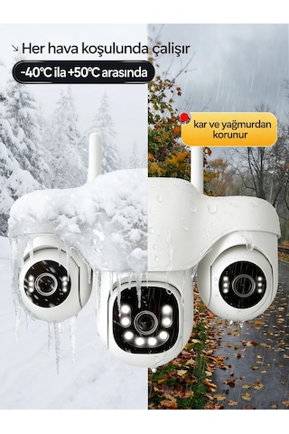 3 Kamera, Wifi Destekli, 4k Çözünürlük Güvenlik Kamerası Aynı Anda 3 Farklı Açıyı İzleyebilirsiniz V380pro İle 3 Kamerayı Da Ayrı Ayrı Ptz Döndürme Kontrol Edebilirsiniz