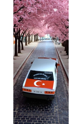 Nostaljik Metal Çek Bırak Türk Bayraklı Beyaz Tofaş Şahin Araba Kapılar Açılır Diğer