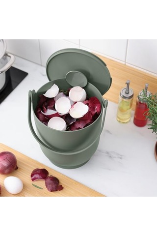 Ikea Farmarkvast Çöp Kutusu, Gri-yeşil, 4 Lt