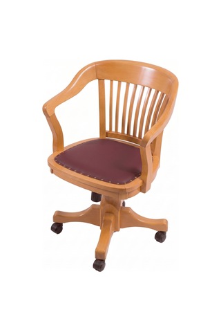 Throne Deri Döşemeli Ahşap Ofis Sandalyesi Naturel