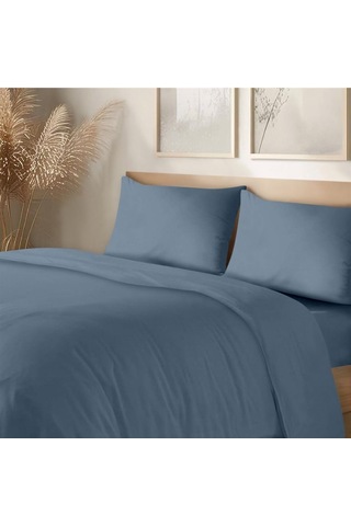 Organik Pamuk Akfil Nevresim Takımı Çift Kişilik 200x220 Cm İndigo İndigo 200 X 220 Çok Renkli