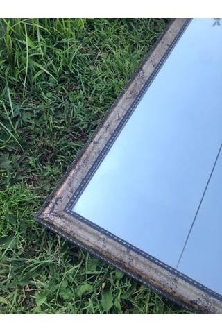 Vintage Plastik Çerçeveli Desenli Ayna 58,5X67,5Cm Hasarlı - Deko