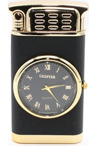 Kişiye Özel Silvio Monetti Siyah Gazlı Saatli Tasarım Çakmak