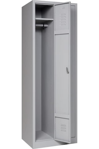 Metal Soyunma Dolabı 60x50x180cm, Elbise Dolabı, Kilitlenebilir Dolap, 2 Kapılı Dolap Gri