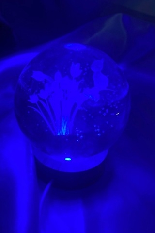 3d Led Işık Cam Küre Gece Lambası Lale Büyük Boy 8cm Çok Renkk