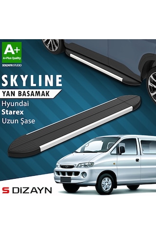 S-dizayn Hyundai H-1 Starex Uzun Şase Skyline Aluminyum Yan Basamak 213 Cm 1998-2007 A+ Kalite