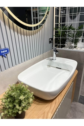 Cerastyle Nova 70 Cm Tezgah Üstü Çanak Lavabo Gizli Sifonu Beyaz