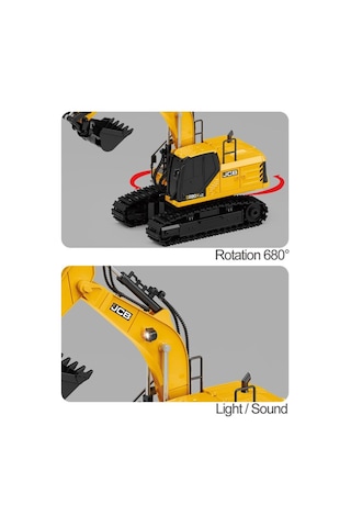 Jcb Lisanslı 3'ü 1 Arada Uzaktan Kumandalı Ekskavatör Oyuncak Metal Kepçeli Rc Ekskavatör Oyuncakları İnşaat Aracı