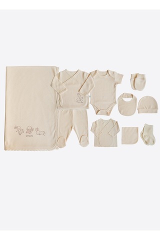 Kitikate Organik New Basic 10'lu Hastane Çıkış Seti Natural Krem