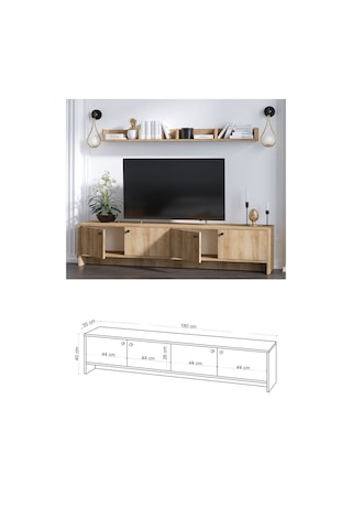 Decormet Tessa Tv Ünitesi Safir Meşe -dec-20039 Çok Renkli