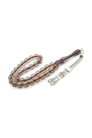 Murty99 Küre Kesim Kokulu Kahverengi Toz Kehribar Tesbih 10 Mm