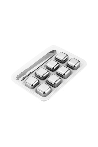 Tenfowee Strade Store 8'li Paslanmaz Çelik Buz Küpleri - Kokteyl, Şarap Ve İçecekler İçin Pratik Soğutucu Seti Diğer