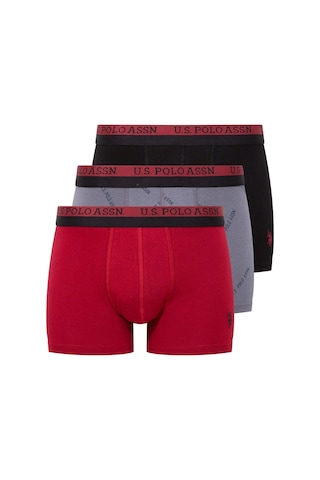 U.S. Polo Assn. U.s. Polo Assn. 80522 Erkek Baskılı-bordo-siyah Modal 3 Lü Boxer